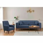 Atelier Del Sofa LİONES-TKM1-1048 Dark Blue Sofa-Bed Set