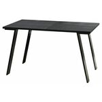 Trpezarijski sto Liwia 130(210)x80x76 cm tamno sivi/crni metal