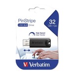 VERBATIM 32GB Pinstripe USB 3.0 Flash Drive (Crni) - 49317