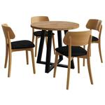 Jasmad set 1 sto + 4 stolice natur (votan hrast)/crni