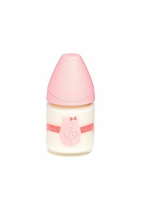 Suavinex staklena flašica za bebe 3P S roze medved