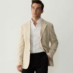 Reserved - Slim fit sako s mešavinom viskoze bež 53% POLYESTER, 46% VISCOSE, 1% ELASTANE 8678N-08M