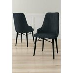 HANAH HOME Set 2 stolice Neta Anthracite Black