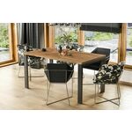 Trpezarijski stoGarant 80(170)x80x76 cm hrast/crni metal