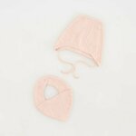 Reserved - BABIES` CAP & SCARF nude 100% COTTON 992BX-02X