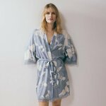 Reserved - Kućni ogrtač s visokim sadržajem viskoze svetlo plava 100% VISCOSE 118CS-50X