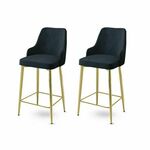 Enox - Anthracite, Gold AnthraciteGold Bar Stool Set (2 Pieces)