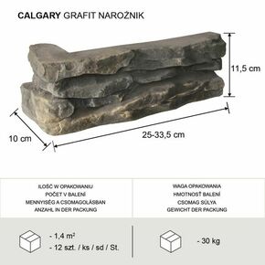 Betonski kameni ugao Calgary Graphite