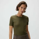 Reserved - LADIES` T-SHIRT tamno zelena 95% COTTON, 5% ELASTANE 951ED-79X