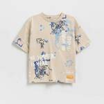 Reserved - Majica kratkih rukava s printom bež 100% COTTON 482ED-08X