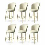 HANAH HOME Set 6 barskih stolica Alte Cream Gold