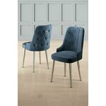 HANAH HOME Set 2 stolice Newa Anthracite Chrome