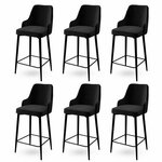 HANAH HOME Set 6 barskih stolica Enox Black