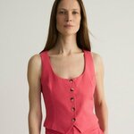 Reserved - Strukirani prsluk s lanom crvena 55% LINEN, 45% VISCOSE 284CZ-29X