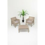 HANAH HOME Baštenska garnitura Lara 1+1+S Takim Cappucino