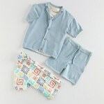 Reserved - Komplet s visokim sadržajem pamuka bledoplavo 100% COTTON 7952X-05X