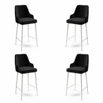 HANAH HOME Set 4 barske stolice Enox Black White