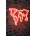 WALLXPERT Dekorativna rasveta World Map Red