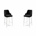 Enox - Black, White BlackWhite Bar Stool Set (2 Pieces)