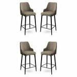 HANAH HOME Set 4 barske stolice Enox Cappuccino Black
